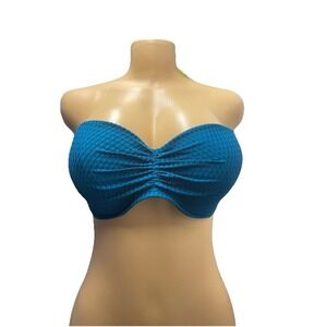 SHADE&SHORE Womens Teal Lined Underwire Back Closure Strapless‎ Bikini Top 34DD